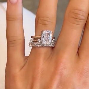 Trendy Design 925 Moissanite 8.0Ct Cushion Cut Engagement <b>Ring</b> in 925 Sterling Silver Classic Wedding Bands from <b>Indian</b> Supplier - Product Image 4