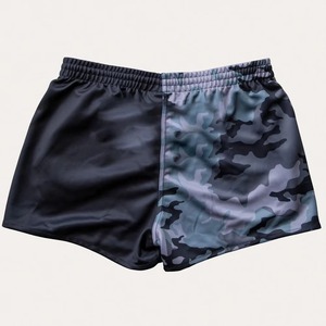 Shorts de sport unisexe en polyester respirant et anti-humidité avec imprimé camouflage tête de cochon personnalisé à l'avant, taille élastique, pour adultes - Product Image 2