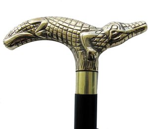 Canne de marche en bois poli faite à la main avec poignée tête d'alligator, magnifique cadeau, objet vintage antique pour hommes et femmes - Product Image 1