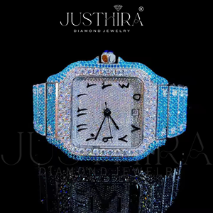 Montre élégante de haute qualité avec diamants pour homme et femme, bijoux de luxe, montre-bracelet confortable, disponible à la vente - Product Image 2