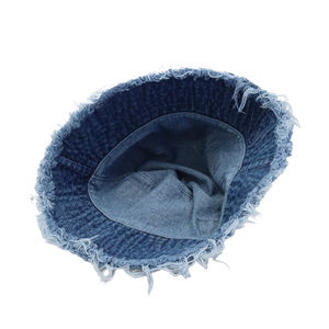 Compre un Sombrero de Pescador de Mezclilla Personalizado, Estilo Vintage, con Borde Deshilachado, Lavado, con Logotipo Bordado Personalizado - Product Image 5