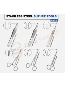 19 PCS Medical Student Suture Practice <b>Kit</b> Complete Training Set Surgical <b>Suturing</b> Tools <b>Suturing</b> <b>kit</b> Surgical practice <b>kit</b> - Product Image 4