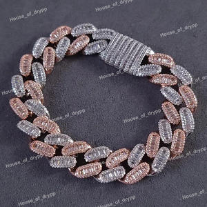 Pulsera y Brazalete Unisex de Plata 925 de Lujo con Baño de Rodio y Diamantes Moissanite de Corte Brillante Redondo - Product Image 2
