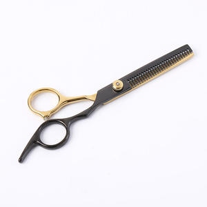 Ciseaux professionnels pour droitiers, à lame en acier inoxydable, manche en acier inoxydable et céramique, pointe arrondie, avec logo personnalisé, vente en gros - Product Image 6