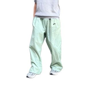 Men Mint Green Wide Leg Lightweight Cargo Pants Relaxed Fit Minimal Streetwear <b>Trousers</b> Loose Fit Design Wholesale Vendor - Product Image 1
