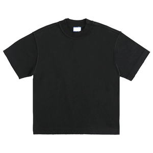 Men's <b>White</b> Short Sleeve O-Neck T-Shirt Regular Fit Casual Solid Color Cotton Knitted Blank Design Men Essentials Boxy <b>Tee</b> Shirt - Product Image 2