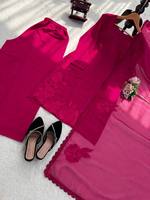 Kedatangan Baru Kurta/Kurti Wanita Etnik Roman Berhias Benang Panjang Selutut dengan Dupatta, Cepat Kering, Anti Kusut, Elastis, dan Dapat Dibalik