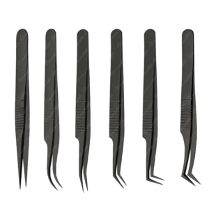 Pince d'extension greffée en acier inoxydable de couleur dorée rose pour le greffage avec étui en cuir PU outils de maquillage de beauté - Product Image 1