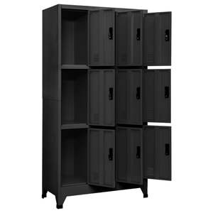 Anthracite Steel Storage <b>Locker</b> <b>Cabinet</b> 35.4"x17.7"x70.9" - Product Image 3
