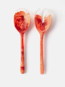 Luxury <b>Epoxy</b> <b>Resin</b> Serving Spoon Handmade Artistic Pattern Long Handle Decorative Kitchen Utensil For Dining <b>Table</b> Restaurant - Product Image 3