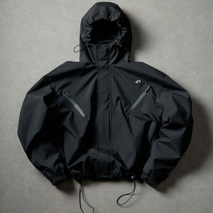 Chaquetas para Hombre con Logotipo Personalizado, Chaqueta Impermeable Negra con Capucha, Cortavientos Transpirable para Exteriores, Proveedor Mayorista OEM ODM - Product Image 3