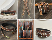 Nouveau luxe vente en gros usiné à la main en cuir remplacement bandoulière sangles de guitare personnalisé véritable cuir de vachette sac à bandoulière sangles