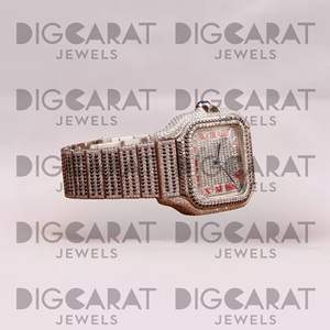 Reloj Elegante con Diamantes Cultivados en Laboratorio, Ideal para Vacaciones en Playa o Resort, Reloj de Pulsera de Acero Inoxidable de Lujo para Venta al Por Mayor - Product Image 4