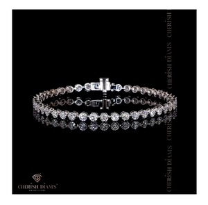 Nuevo Diseño de Brazalete de Diamantes Cultivados en Laboratorio con Corte Brillante, Estilo Bisel, Oro de 10/14/18 Quilates, Certificado IGI, para Mujer, India - Product Image 1
