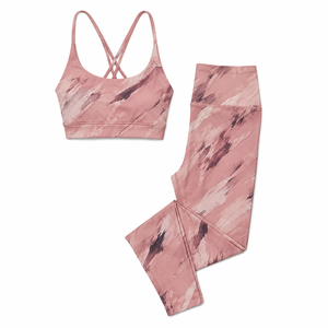 Conjunto de yoga de alta elasticidad para mujer, sujetador deportivo y leggings transpirables, personalizado OEM - Product Image 6