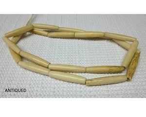 ANAM OVERSEAS Cuentas de Hueso de Búfalo Genuinas en Forma de Tubo, Bañadas en Plata 925, con Forma Geométrica para la Fabricación de Joyas y Collares DIY - Product Image 2