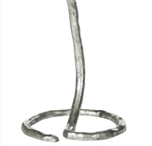 Mesa de centro moderna hecha a mano con tapa de hoja y base curva, estilo rústico industrial, muebles para sala de estar - Product Image 2