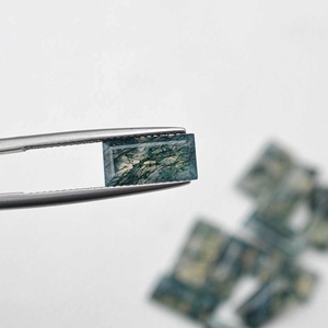 7x14mm Naturel Mousse Agate Baguette Coupe Calibré Pierres Précieuses Fabricant Boutique En Ligne au Prix de Gros Pierres Semi Précieuses - Product Image 3