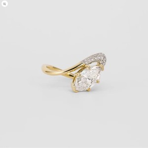 Bague de Fiançailles, Mariage, Anniversaire ou Fête de Luxe en Argent Sterling 925 avec Moissanite Certifiée par un tiers, Taille Marquise 12mm et Sertissage à Griffes - Product Image 3