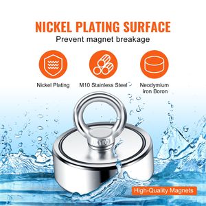 Magnete al Neodimio a Doppia Faccia da 1200 libbre, Diametro 2,95 Pollici, con Corda da 65 Piedi - Kit Pesca Magnetica Resistente, Attrezzi e Accessori per la Pesca - Product Image 5