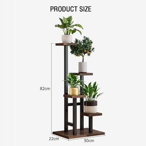 Moderno Soporte de Hierro de 4 Niveles, Duradero y Portátil, Tipo Estante, para Interiores/Exteriores, Exhibidor de Macetas de Esquina, Estante para Múltiples Macetas - Product Image 2
