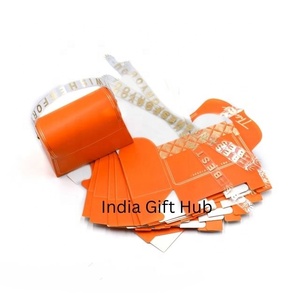 Boîte de rangement en papier pliable orange avec poignée Panier-cadeau de festival gravé décoratif polyvalent Coffrets cadeaux - Product Image 3