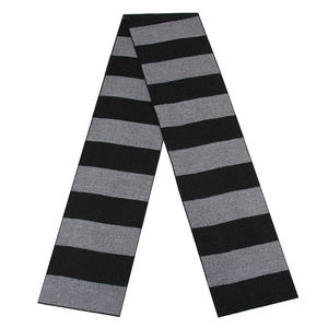Écharpe longue classique à rayures pour homme, hiver, isolation thermique, 100% acrylique, noir gris, adulte - Product Image 6