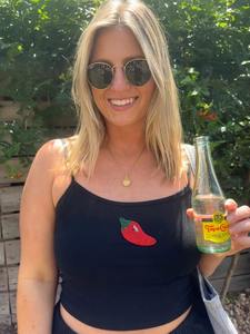 Top sin mangas de algodón acanalado blanco con bordado de cuentas personalizado para mujer, chaleco ajustado con detalles en verde oliva, ropa casual de verano - Product Image 5