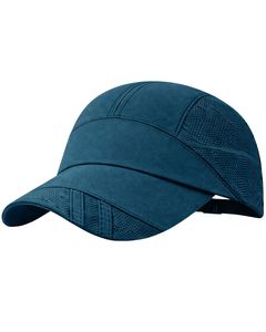 Men Dark Teal Mesh Panel Sports Cap Breathable Lightweight Adjustable <b>Summer</b> Running Training Outdoor Baseball <b>Hat</b> For Men Use - Product Image 3