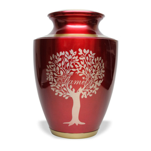 Urna funeraria artesanal de aluminio y latón para cenizas de adultos, urna conmemorativa para entierro con tapa. - Product Image 1