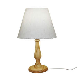 handcrafted table <b>lamps</b> made of carved wood with hand-polished surfaces and artistic lampshades for upscale interior lighting. - Product Image 2