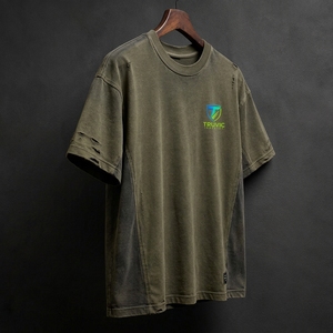 T-shirt pour homme en coton doux, effet délavé, coupe décontractée, respirant, style streetwear - Product Image 4