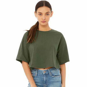 Camiseta Corta de Algodón 100% Estilo Nuevo 2026 para Mujer, Ajuste Holgado, Tops Básicos de Verano al Mejor Precio, MOQ Bajo - Product Image 1