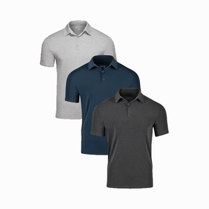 Chemises tissées décontractées à manches courtes et fermeture éclair pour hommes, couleur unie, séchage rapide, anti-plis, respirantes, avec logo personnalisé pour équipe - Product Image 6