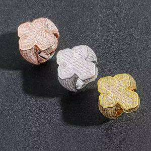Best Quality Fashion Gold Plated Silver Cross Hip Hop <b>Ring</b> with Zircon <b>Statement</b> Jewelry for Men's Luxury Wear - Product Image 5