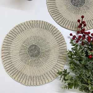 Handmade Bamboo <b>Round</b> Table Mat 400 Mm Bohemian Design Natural Color <b>Placemat</b> for Dining Table Decor - Product Image 1