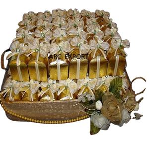 Nuevo diseño de lujo estilo Coral Golden Material Design Ware Fancy elegante acero Metal decoración servir bandeja de Chocolate para la venta - Product Image 1