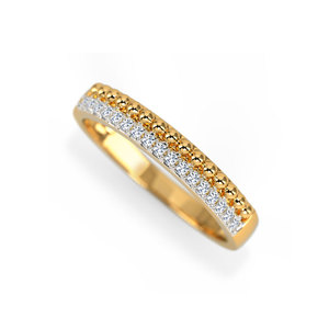 Lab Grown Diamond Beaded Double <b>Row</b> Band Ring - Product Image 3
