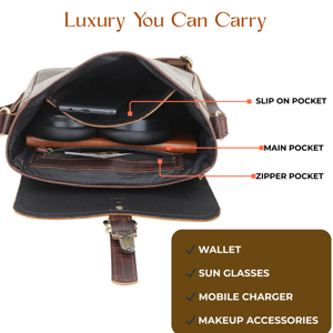 Handmade full grain leather messenger bag classic satchel laptop <b>crossbag</b> - Product Image 5