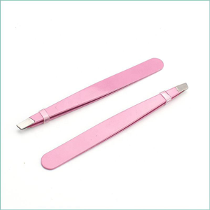 Pinzas para Cejas de Acero Inoxidable Rosa al por Mayor con Punta Inclinada, Logotipo Personalizado, Herramienta Profesional de Belleza y Cuidado Personal, Uso de Precisión - Product Image 1