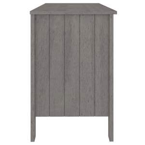 Bureau d'ordinateur rectangulaire gris clair en bois de pin massif et MDF avec lampe de bureau intégrée - Product Image 6