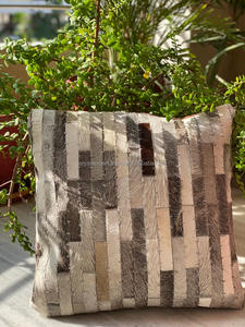 New Stylish <b>Sofa</b> Pillow Vintage Genuine Cowhide Cushion <b>Covers</b> 19" Handmade Art Home Cases Decorative Embroidery Cushion Arts - Product Image 2