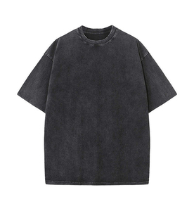 เสื้อยืดผู้ชายสไตล์วินเทจคุณภาพสูงสั่งทำพิเศษ ผ้าฝ้าย 100% เสื้อยืดเปล่าสำหรับใส่โลโก้ เสื้อยืดโอเวอร์ไซส์แบบฟอกสีสำหรับผู้ชาย - Product Image 6