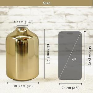 Vase décoratif de luxe en métal pour fleurs artificielles, décoration élégante pour hôtels et mariages - Product Image 1