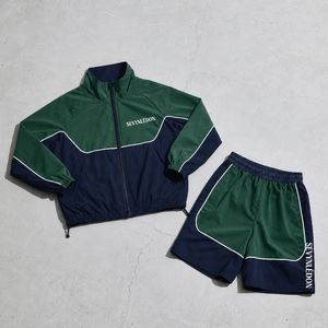 Custom Waterproof Nylon Jacket Shorts Set Windbreaker Tracksuit Short Set Summer Jacket Joggers <b>Lightweight</b> <b>Hoodie</b> Shorts Set - Product Image 4