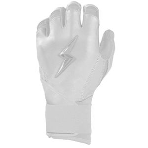 Bear Series Long Cuff Batting Gloves-Whiteout Professional Baseball Batting Gloves Premium Split 100%Cabretta Leather BRUCE-BOLT - Product Image 6