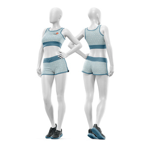 Vêtements de yoga pour filles en deux pièces, personnalisés, écologiques, légers, taille mi-haute, extensibles, respirants, extensibles dans les quatre sens, vente en gros - Product Image 4