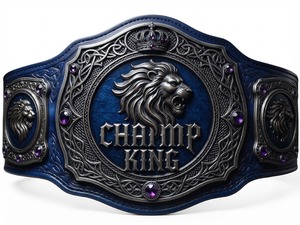 Ceinture de champion Champ King avec sangle en cuir bleu et boucle en plaque d'alliage - Product Image 5
