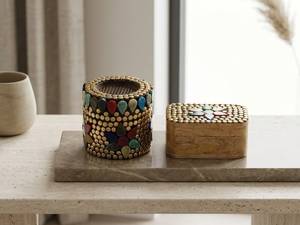 Porte-encens décoratif en bois de santal écologique et durable avec incrustation de pierre, diffuseur d'aromathérapie et boîte de rangement pour la maison, le spa et le yoga - Product Image 3