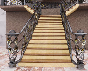 Rampe d'escalier sur mesure en fer forgé et acier inoxydable pour villas – Design moderne et élégant, résistante à la rouille, sécurisée - Product Image 4